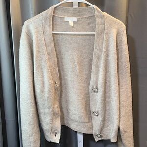 H&M Rhinestone-button Knit Cardigan